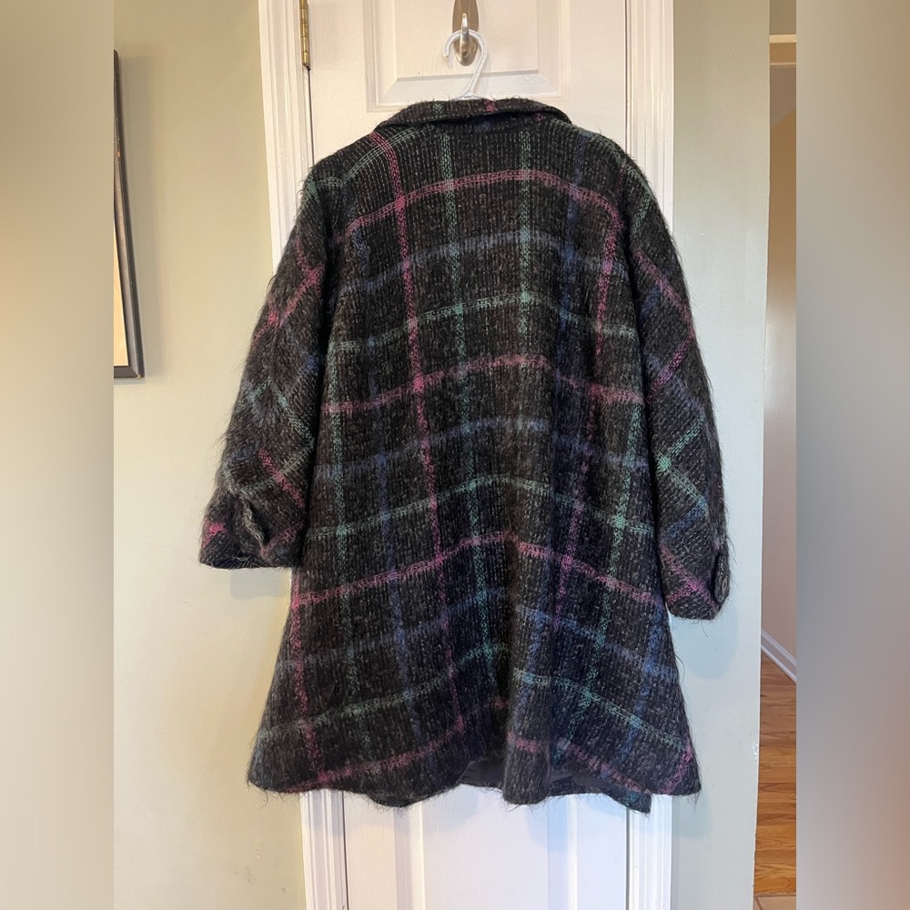 Vintage Canada Don Sayres Mohair and Wool Plaid Oversized Jacket size 12 - Picture 2 of 8